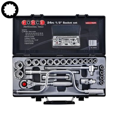 جعبه بکس 1/2 درایو 12 پر 24 عددی مدل F4245M-9 برند FORCE