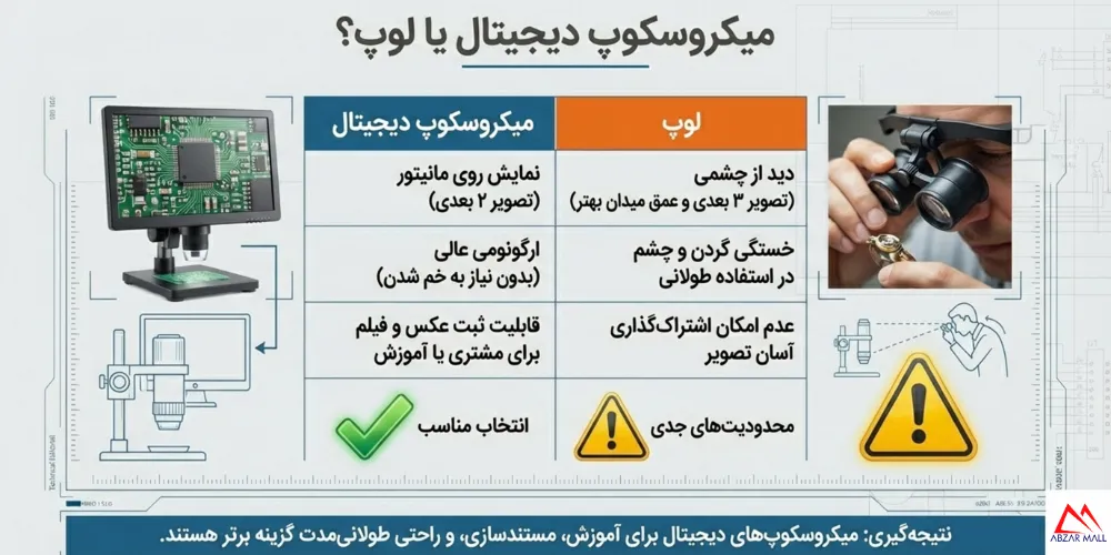 تفاوت میکروسکوپ دیجیتال با لوپ دیجیتال چیست؟
